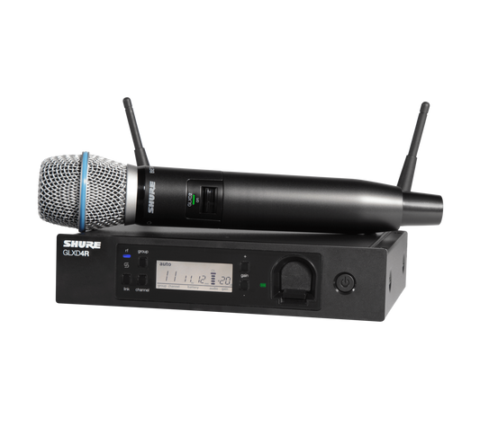 SHURE GLXD24R+ BETA87A WIRELESS DIGITAL HANDHELD SYSTEM: 2.4GHZ and 5.8GHz- Rack mountable