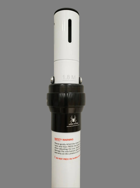 1.8m - 3m WHITE Pipe and Drape Telescopic upright - minimum height 1.8m - maximum height 3m