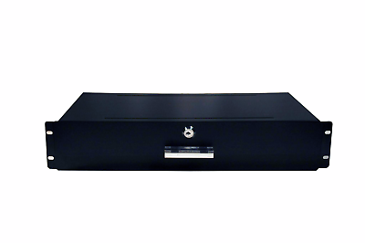 2RU 240mm deep 19" rack mountable shallow draw, black