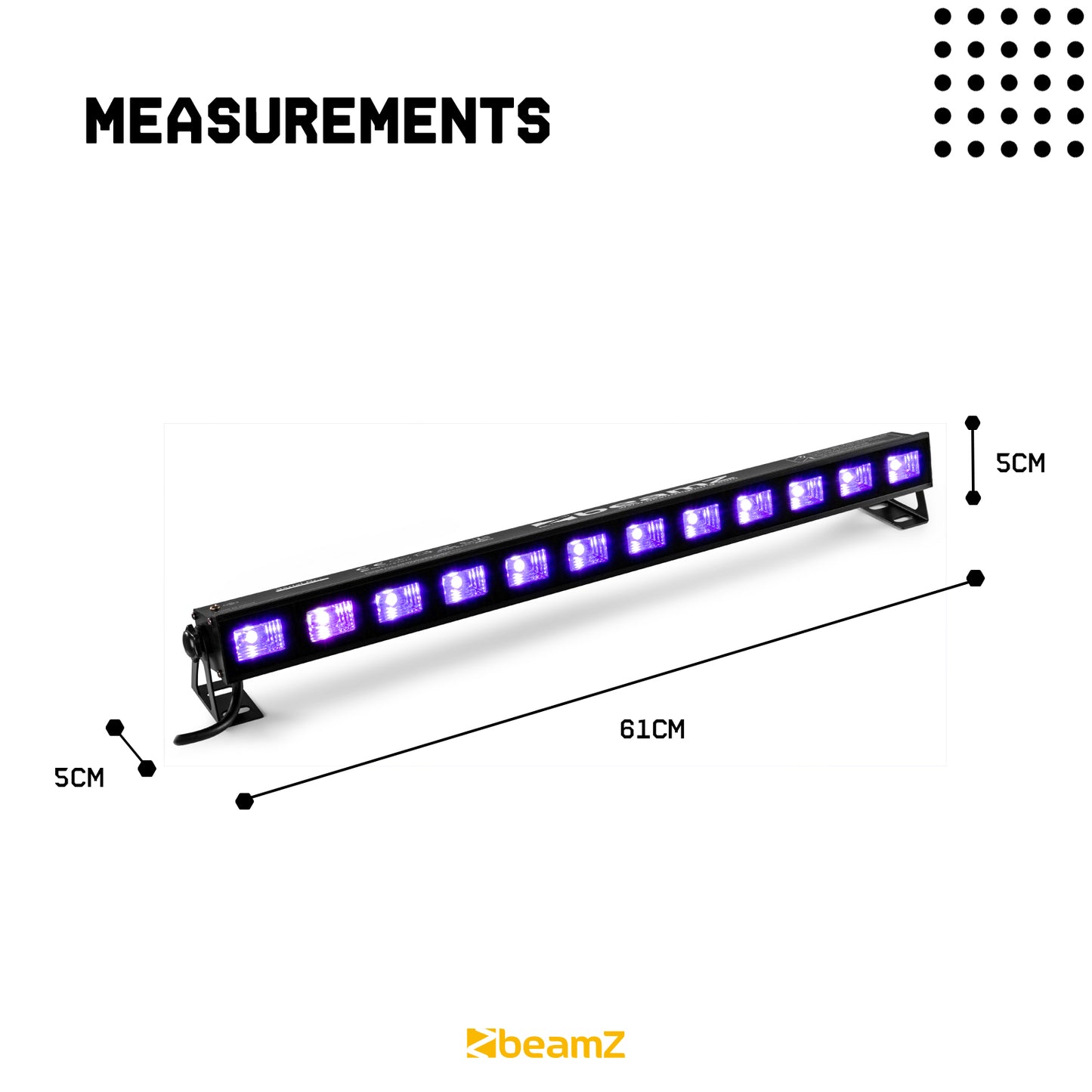 Beamz BUV123 LED UV Bar 12 x 3W