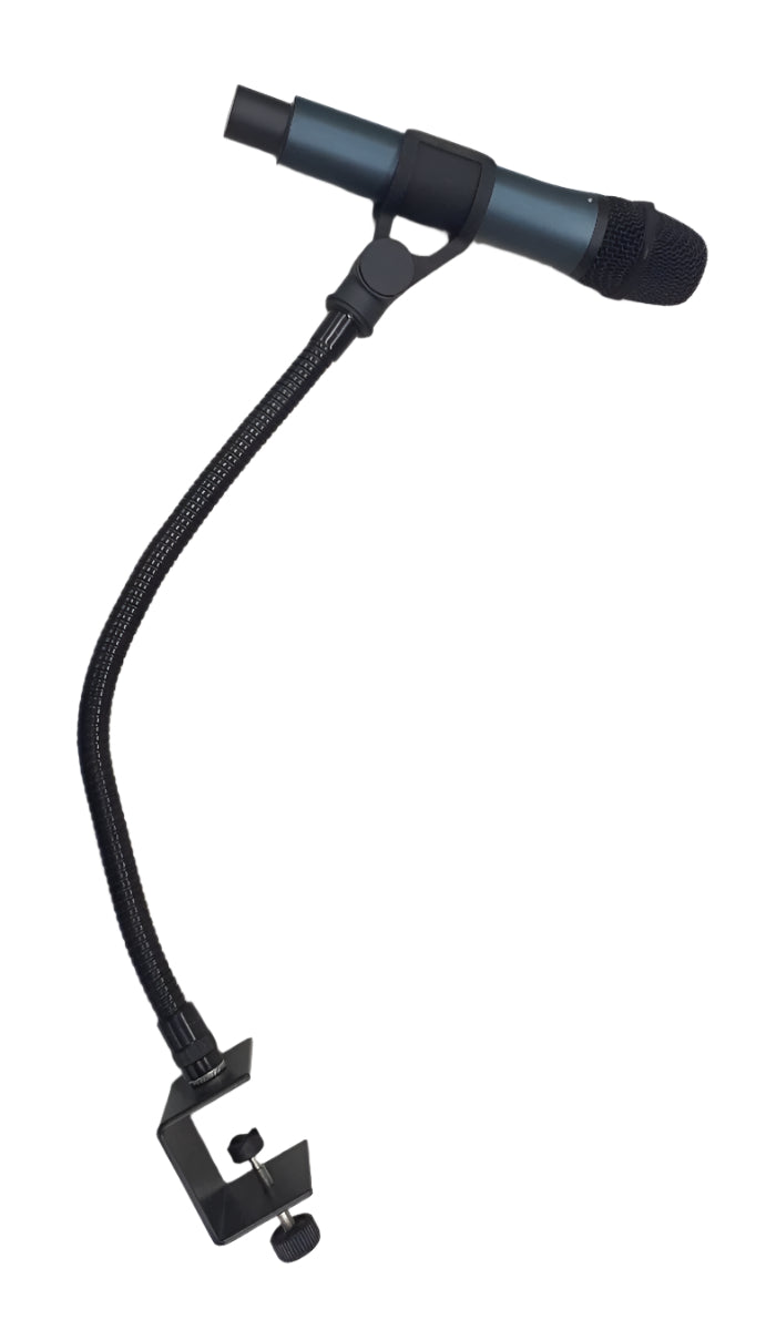 Lectern microphone adjustable gooseneck holder with table top clamp - 400mm