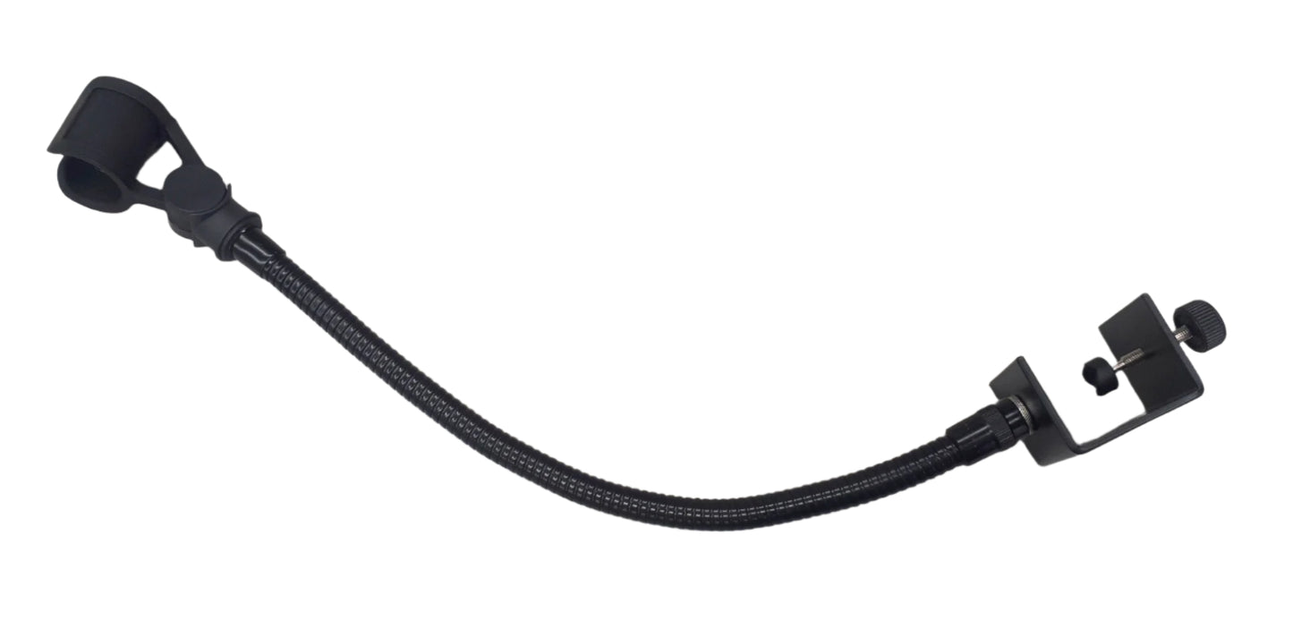 Lectern microphone adjustable gooseneck holder with table top clamp - 400mm