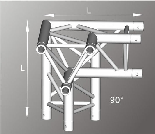 Alutruss ALU33105LB aluminium three-way tri-truss Left Corner / 290MM