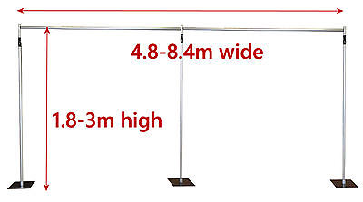 3m x 8.4m Pipe and Drape support system adjustable backdrop photography stand