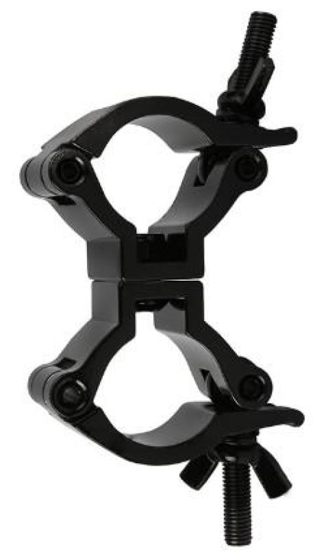 Clamp - BLACK narrow double swivel lighting aluminium clamp suit 50mm/2" truss 300kg