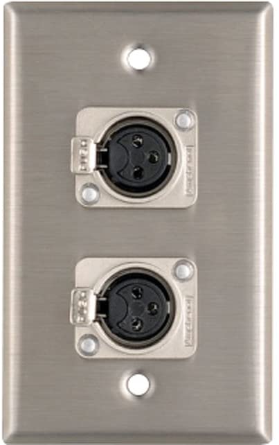 Stainless Steel Wall Plate DUEL XLR sockets Female