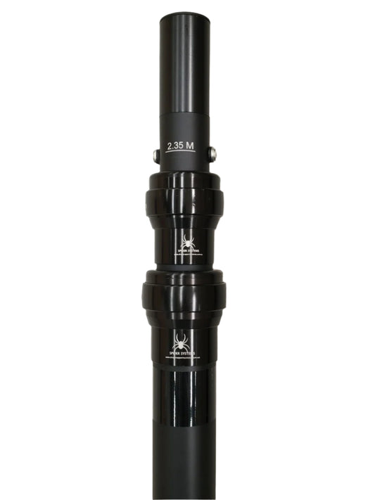 2.4m - 6.1m BLACK Pipe and Drape Telescopic upright - minimum height 2.4m - maximum height 6.1m