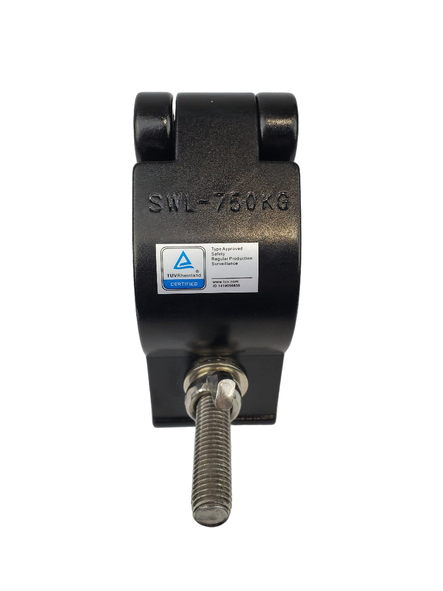 60mm CLAMP BLACK- ALUMINIUM COUPLER SUIT 58-61MM TRUSS / PIPE TUV LOAD RATED 750KG