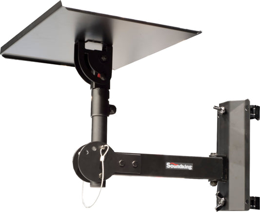Adjustable Top Tray with tilt 35mm pole socket + wall/truss bracket with 50mm clamps