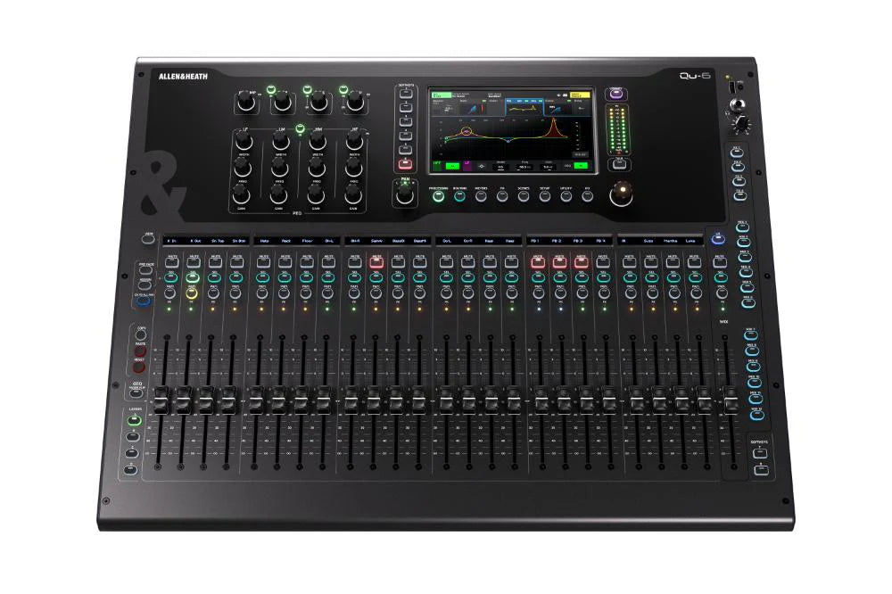 Allen & Heath QU-6 QU 32ch 96kHz Mixer, 25 Faders, 24/16 Local I/O, 6FX