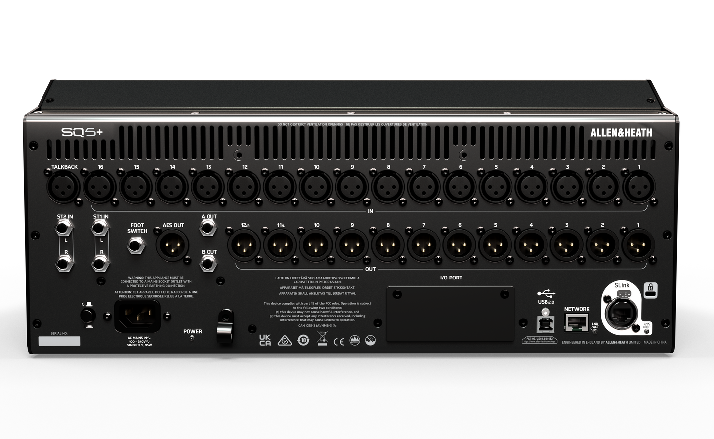 Allen & Heath SQ5+ 48 Channel / 44 Bus / 17 Fader Digital Mixer with RackUltra FX