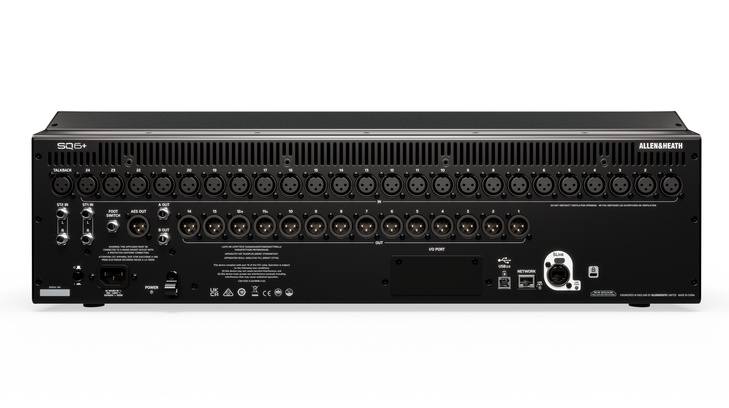 Allen & Heath SQ6+ 48 Channel / 44 Bus / 25 Fader Digital Mixer with RackUltra FX
