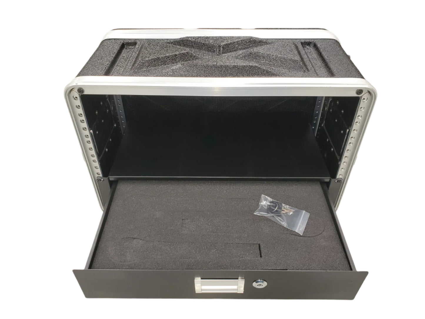 ABS 6RU 19" shallow / effects case with 2RU draw
