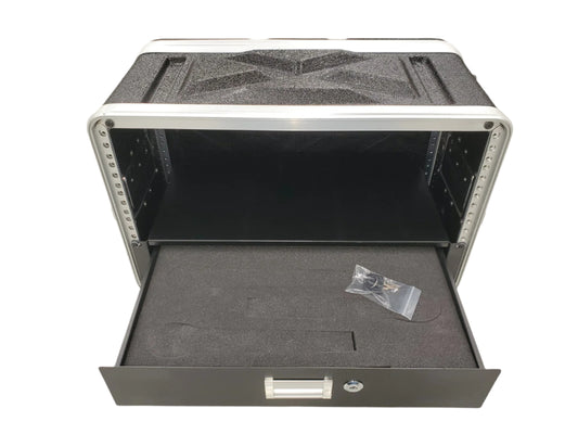 ABS 6RU 19"  shallow / effects case with 2RU draw