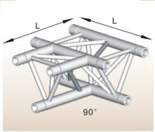 Alutruss ALU33505B aluminium T-section tri-truss corner / 290MM