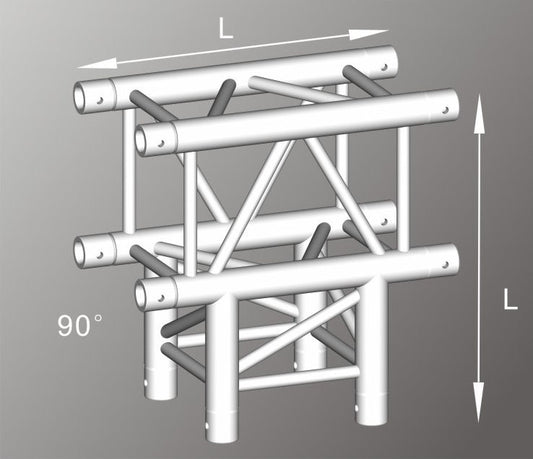Alutruss ALU43105B aluminium three-way / 3-way box truss corner / 290MM