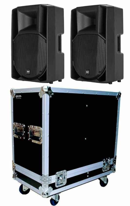 2x RCF ART 735-A MK4 700W RMS ACTIVE SPEAKERS AND DUAL FLIGHT CASE