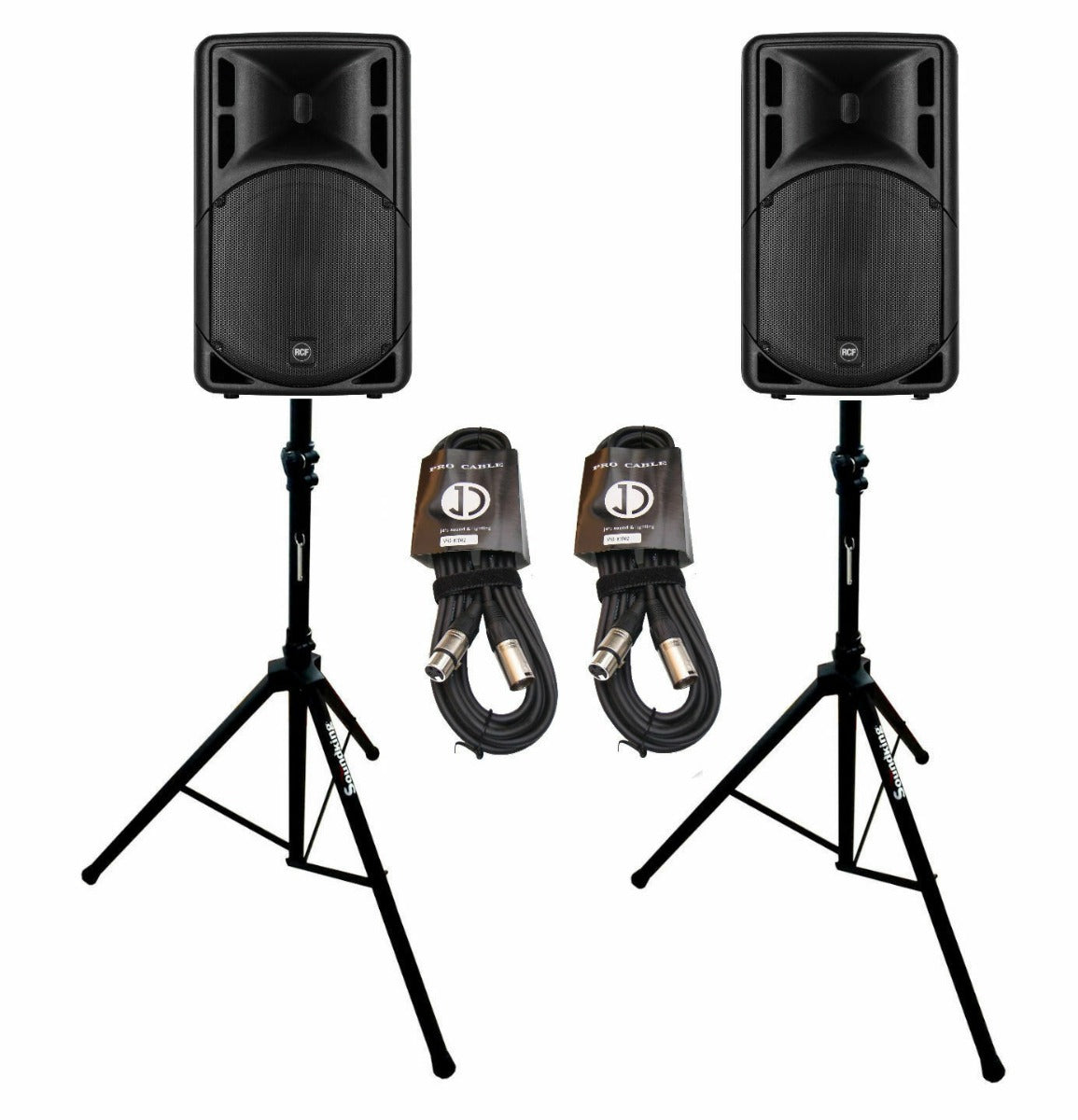 RCF ART315A MK4 15" active speaker package with stands and cable