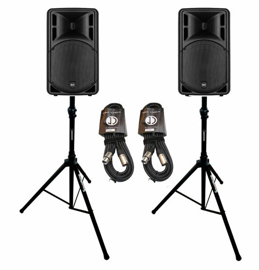 RCF ART315A MK4 15" active speaker package with stands and cable