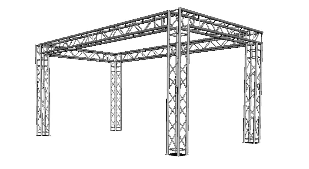 Truss stand - 3.5m high x 6m wide x4m deep four way 290mm box truss