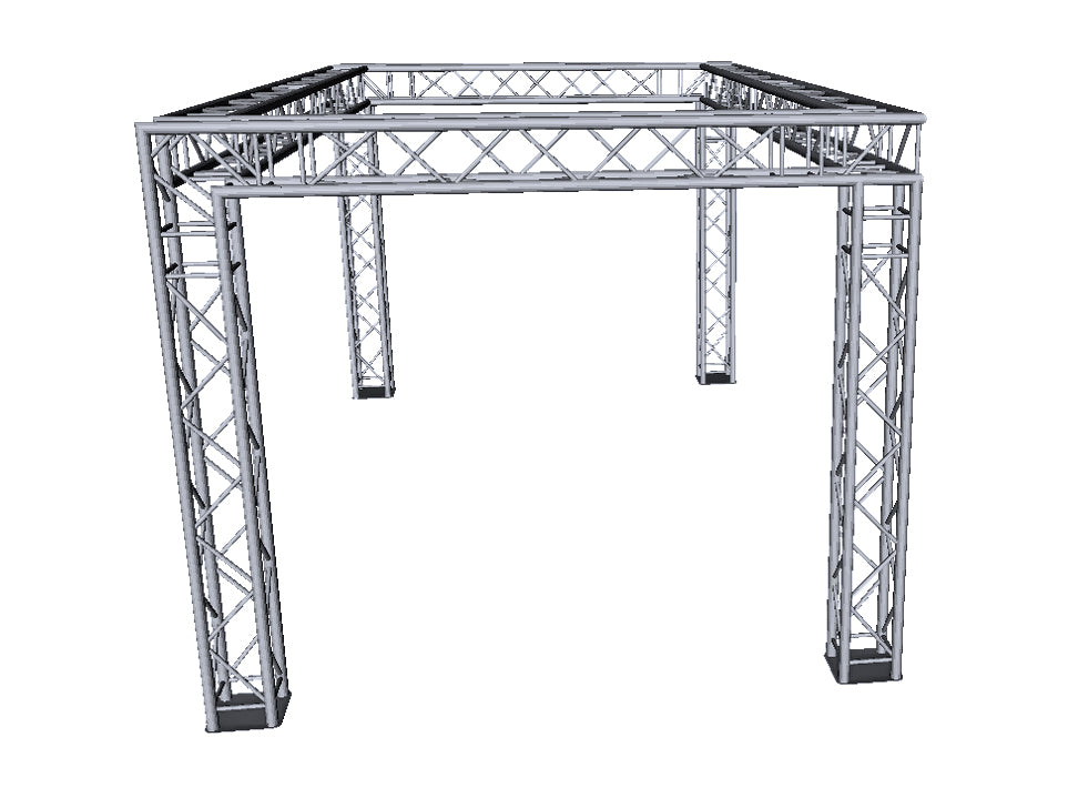 Truss stand - 3.5m high x 6m wide x4m deep four way 290mm box truss