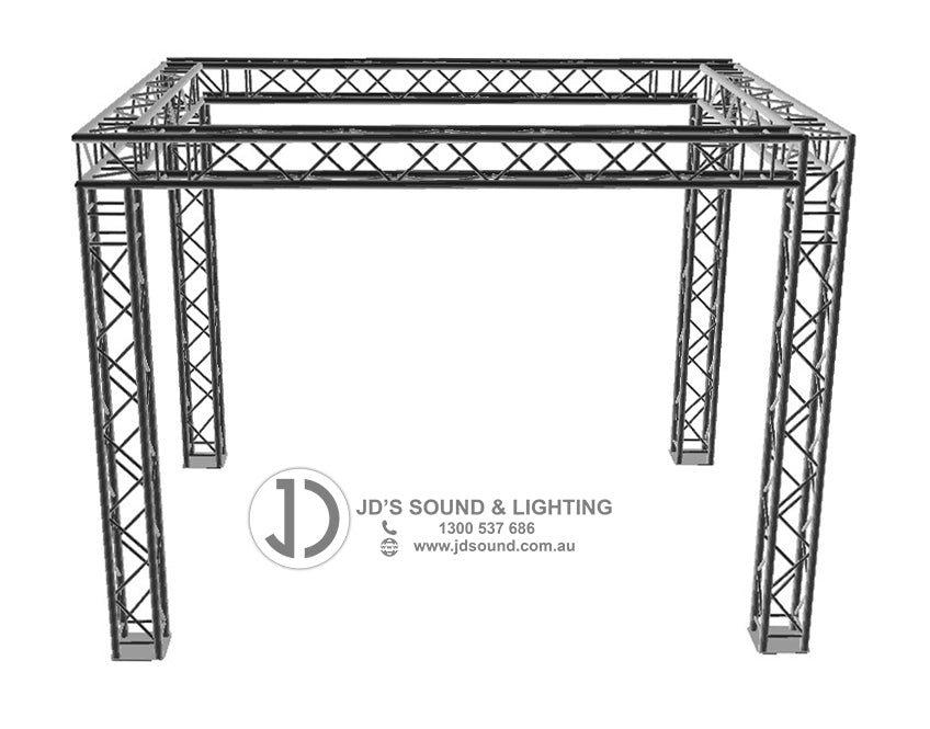 Truss stand - 3.5m high x 6m wide x4m deep four way 290mm box truss