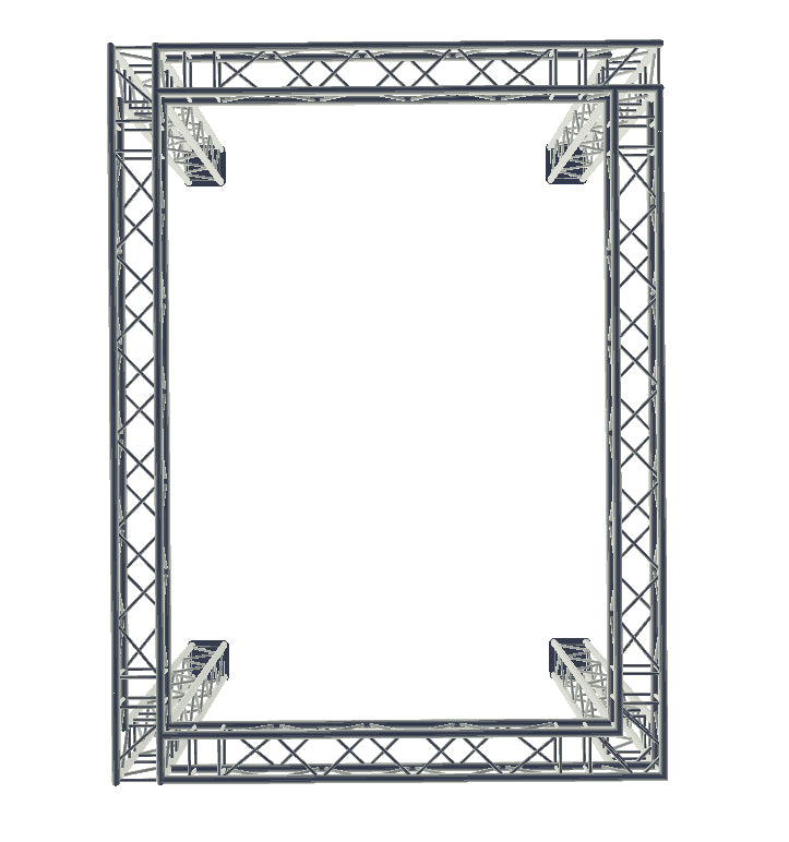 Truss stand - 3.5m high x 6m wide x4m deep four way 290mm box truss