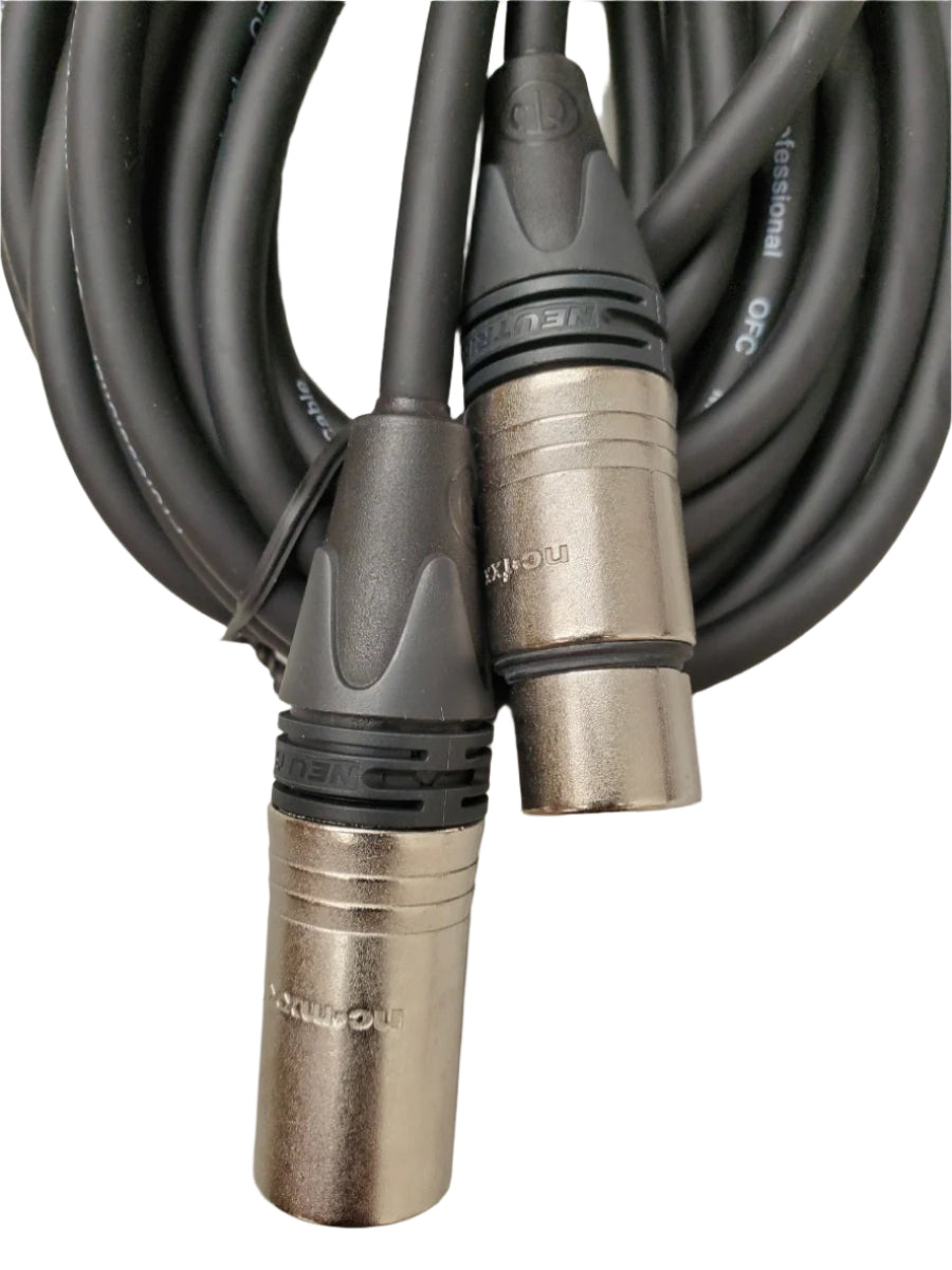 Microphone cable with Neutrik NC3FXX NC3MXX 3pin XLR connectors lengths from 3m to 10m