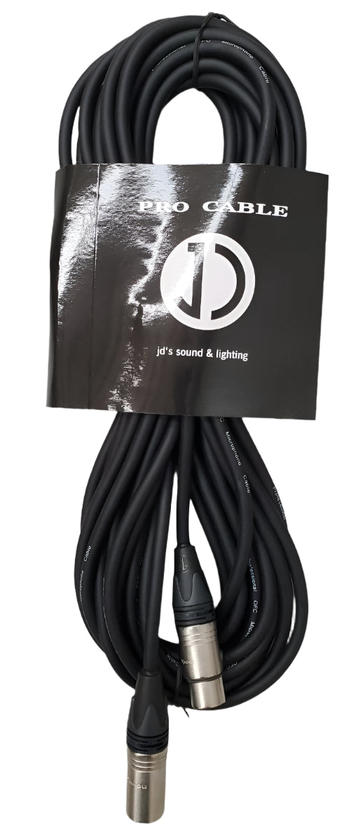 Microphone cable with Neutrik NC3FXX NC3MXX 3pin XLR connectors lengths from 3m to 10m