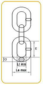 1m of Lifting chain AW-80-09 9mm diameter