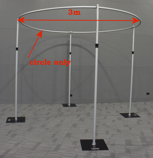 3m in diameter circle for pipe and drape