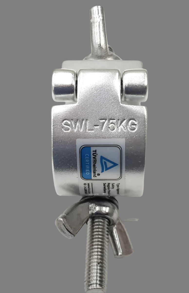 Clamp - Small coupler fits 32-35mm tubing / pipe TUV Load rated 75kg