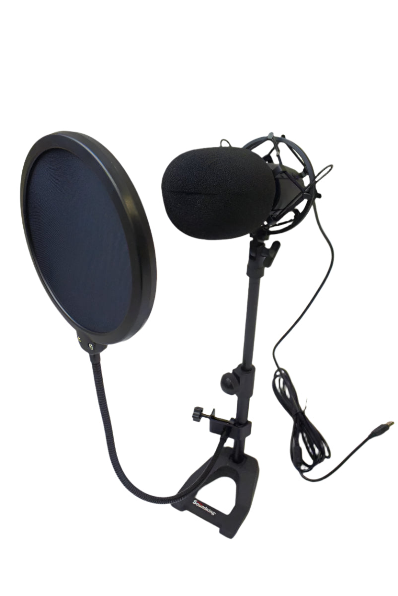 SOUNDKING CMS1 USB condenser microphone with shock mount pop filter and table top stand