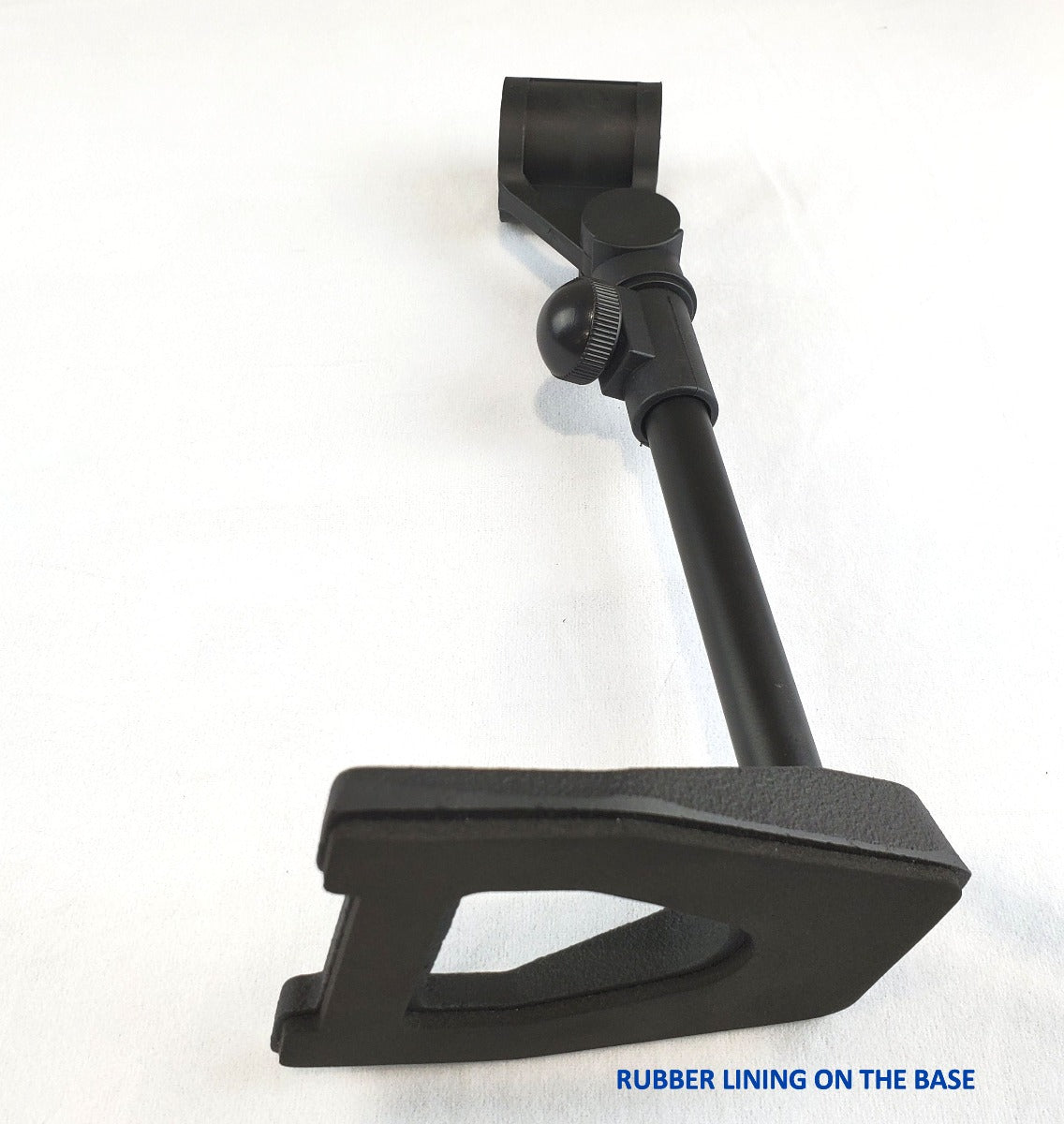 Table top microphone stand with large microphone clamp