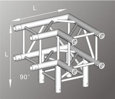 Truss stand - 3.5m high x 6m wide x4m deep four way 290mm box truss