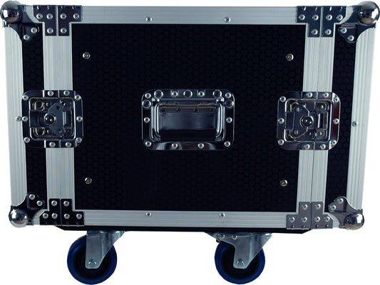 Case To Go 8RU Spaces 19" rack mount amplifier case with castors