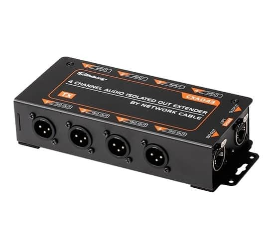 Ethercon snake CatBox 4-channel audio isolated extender via Cat5 Cat6 cable