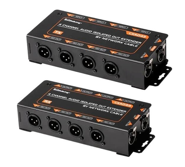 Ethercon snake CatBox 4-channel audio isolated extender via Cat5 Cat6 cable