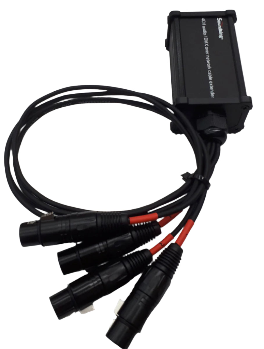 RJ45 cable splitter breakout to 4 male 3pin XLR DMX audio network cable extender CXA031
