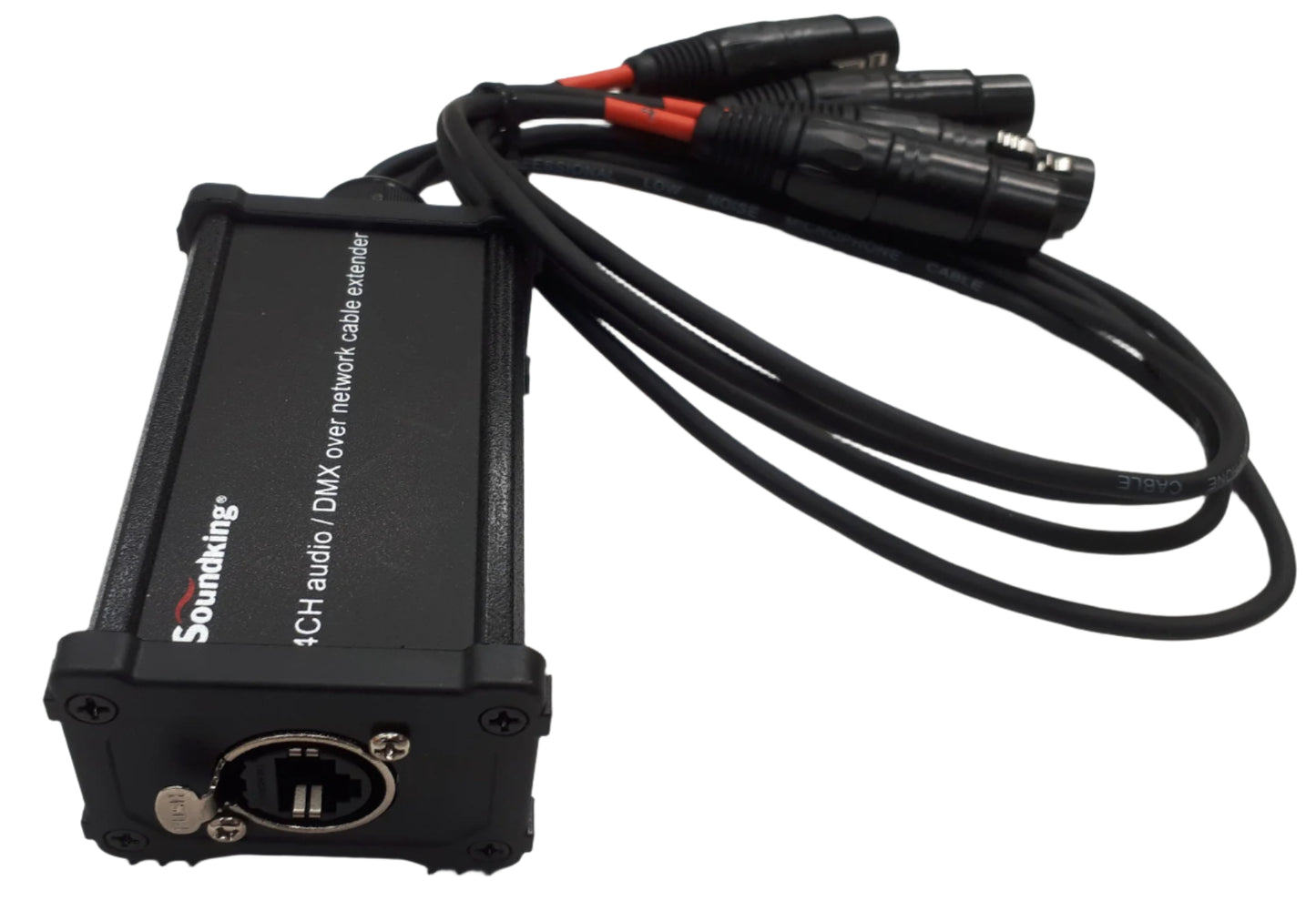 RJ45 cable splitter breakout to 4x 3pin XLR - Female and Male XLR bundle CXA031 / CXA032