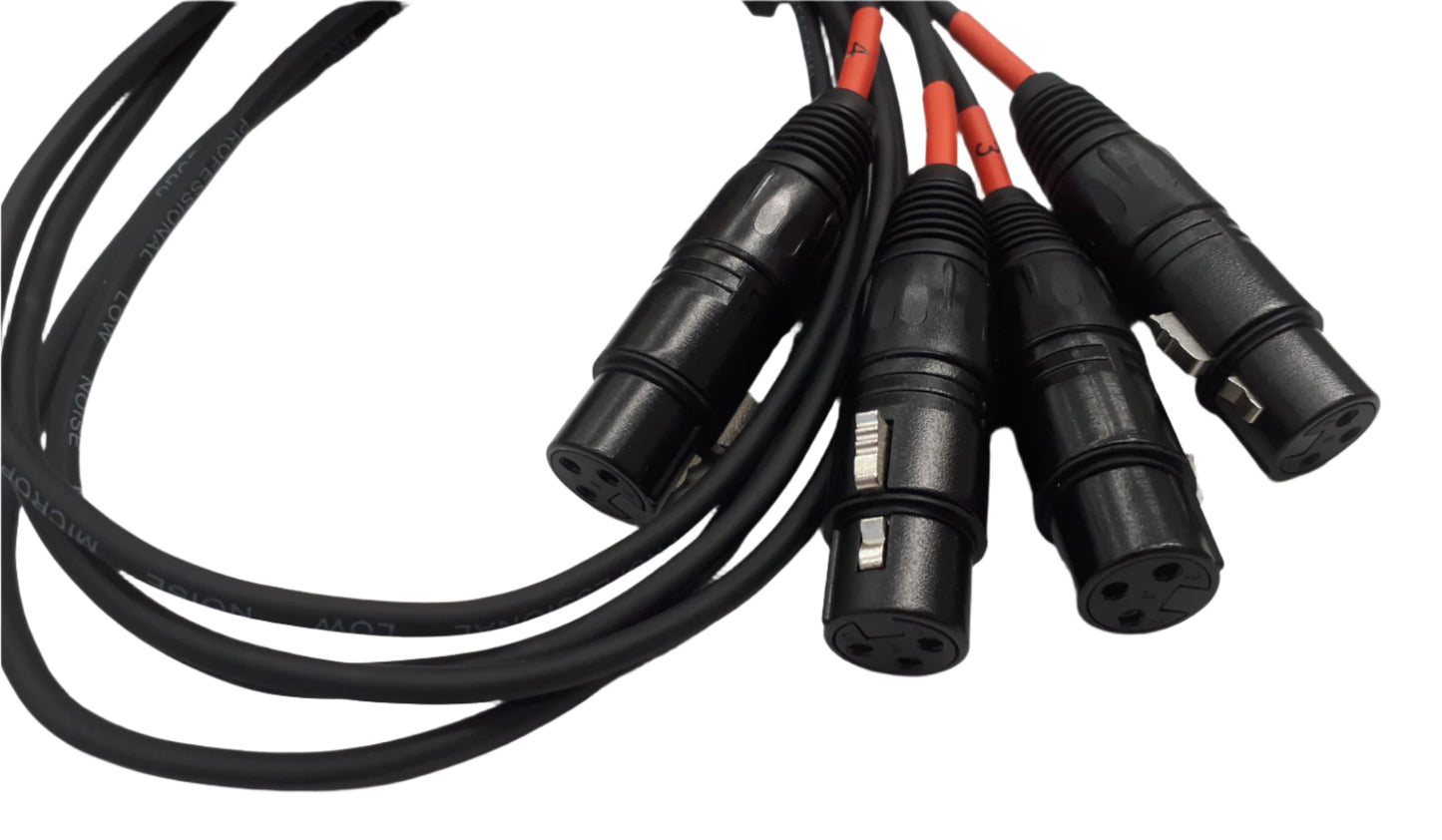 RJ45 cable splitter breakout to 4x 3pin XLR - Female and Male XLR bundle CXA031 / CXA032