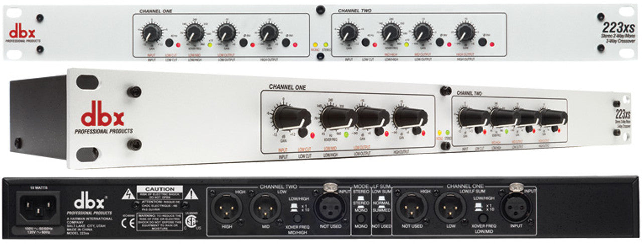 DBX 223XS CROSSOVER STEREO 2-WAY / MONO 3-WAY