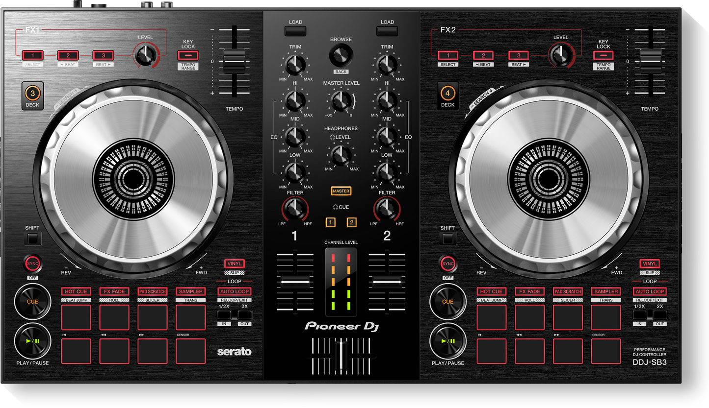 Pioneer DDJ-SB3 DJ 2 Channel Controller with table top stand DF146