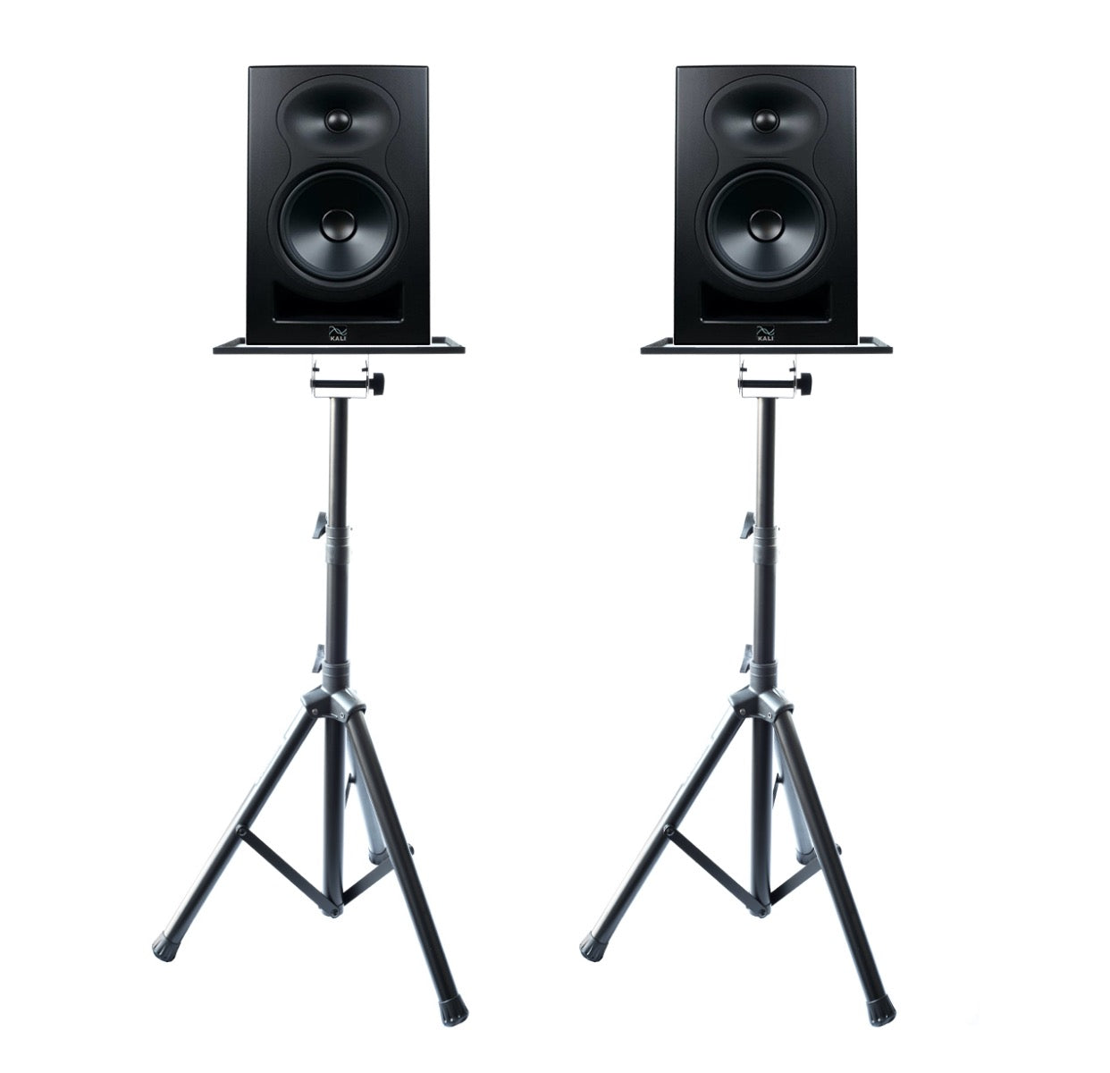 Kali Audio LP6 6″ 2ND WAVE Studio Monitor Pair with Tripod Monitor Stands
