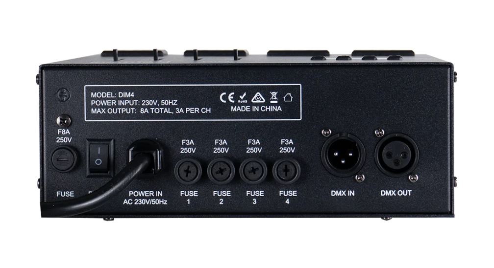 EVENT LIGHTING DIM4 - 4 channel DMX Dimmer/Switch