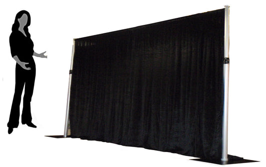 Black 1.2m drop x 3m width Velveteen drape - 200gsm