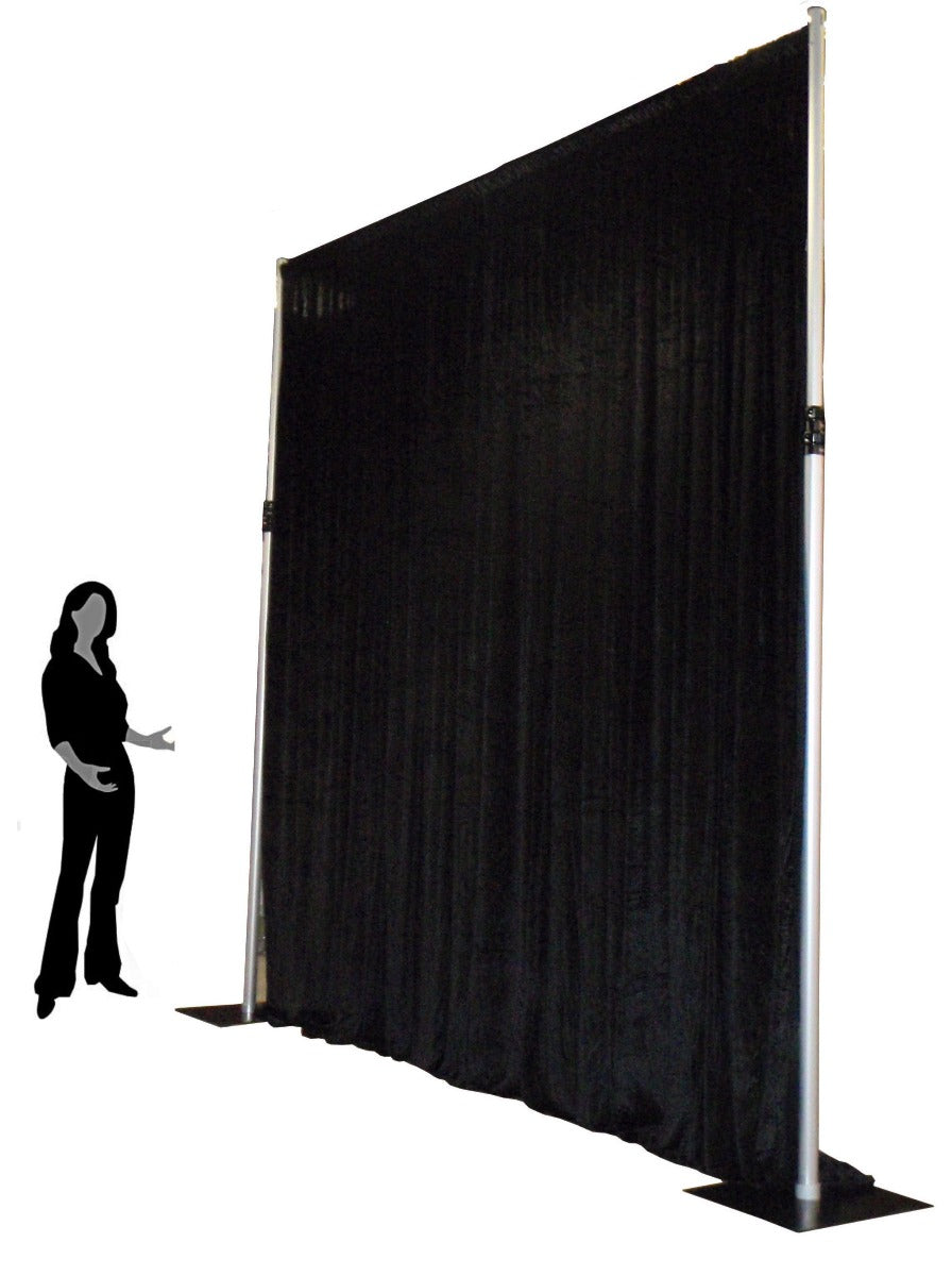 3m x 3m, 45cm base plates, BLACK Pipe and Drape support system / Wedding Event backdrop - 3m max height