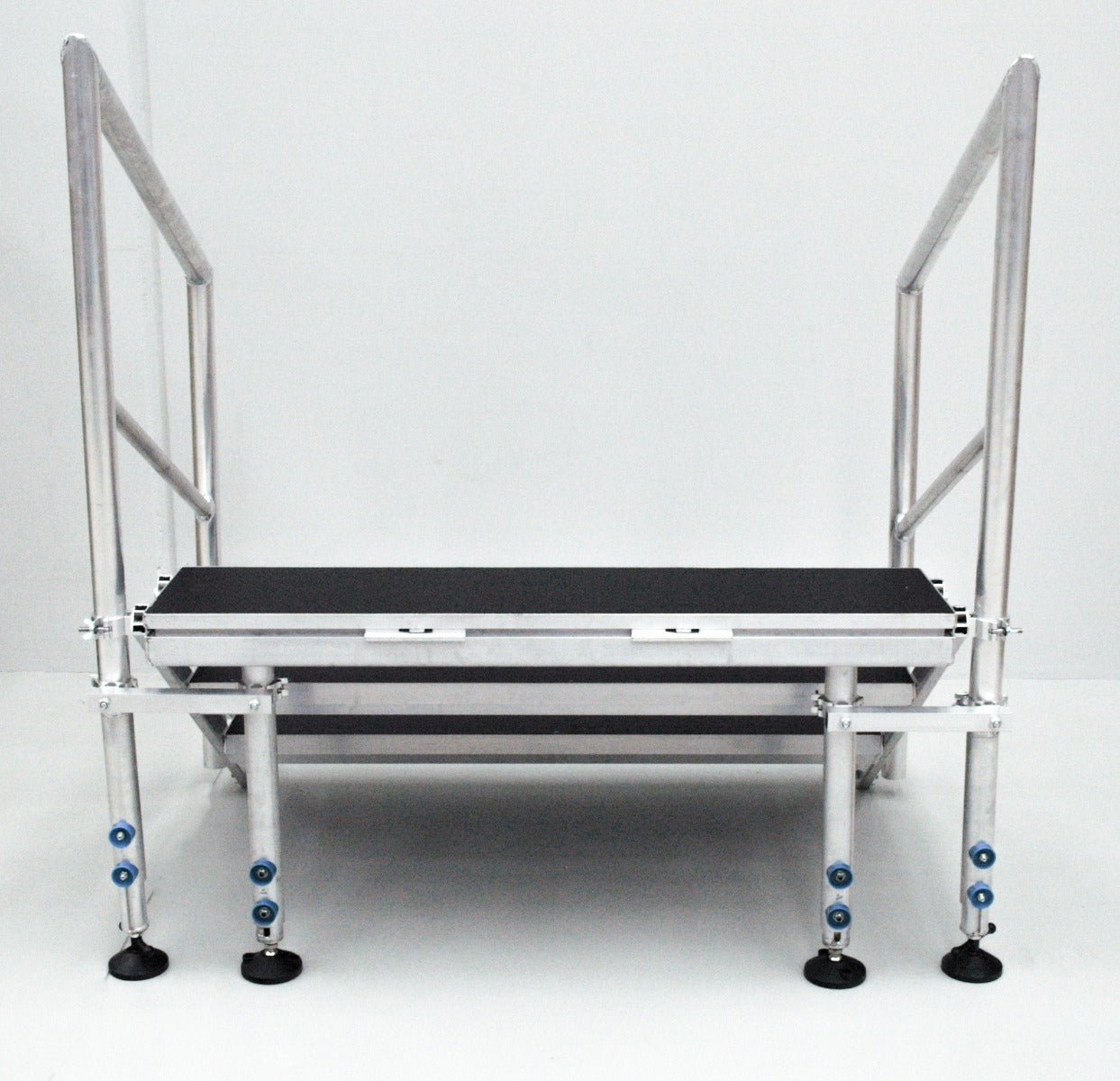 3-STEP ADJUSTABLE, FOLDING STAIRS FOR STAGE 600-800MM HIGH WITH HANDRAILS