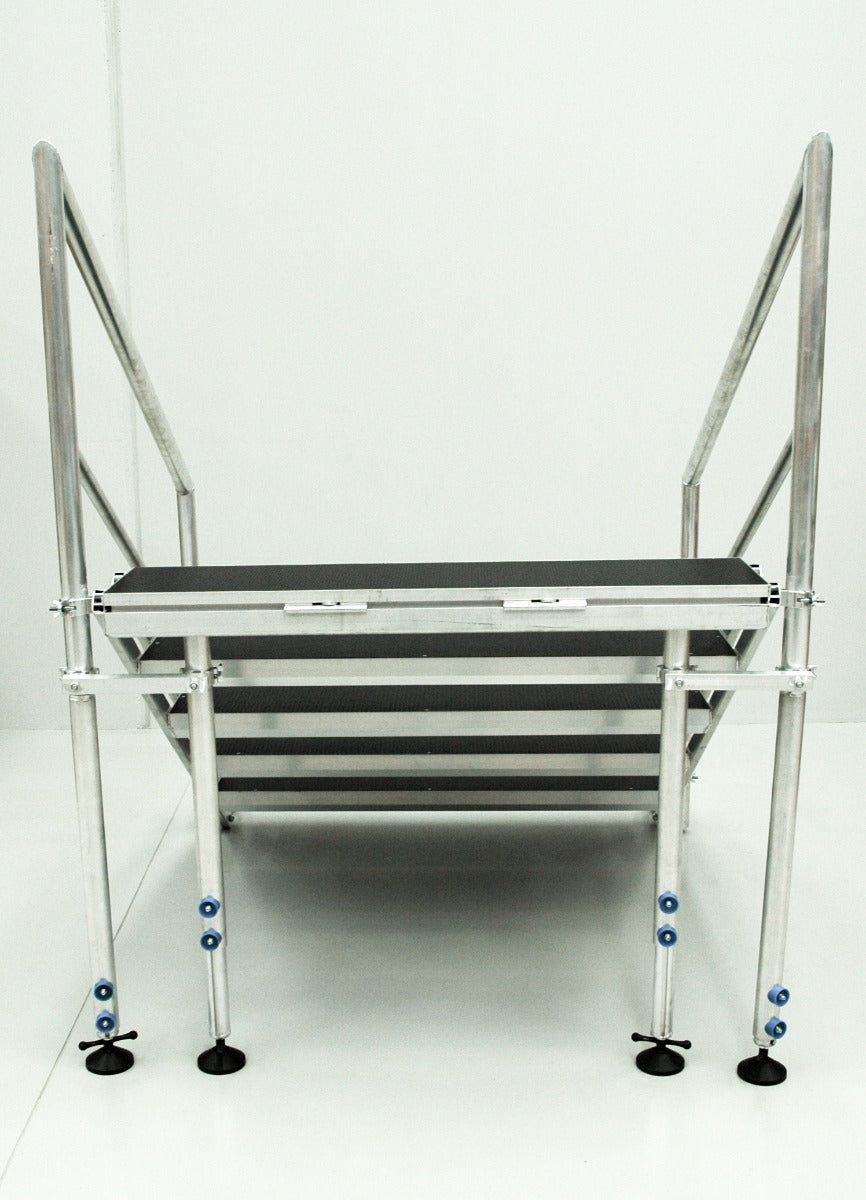 4-step free standing stairs for stage 800-1000mm high with handrails