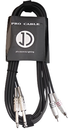 Dual RCA to Dual TS 6.35mm Jack 3m
